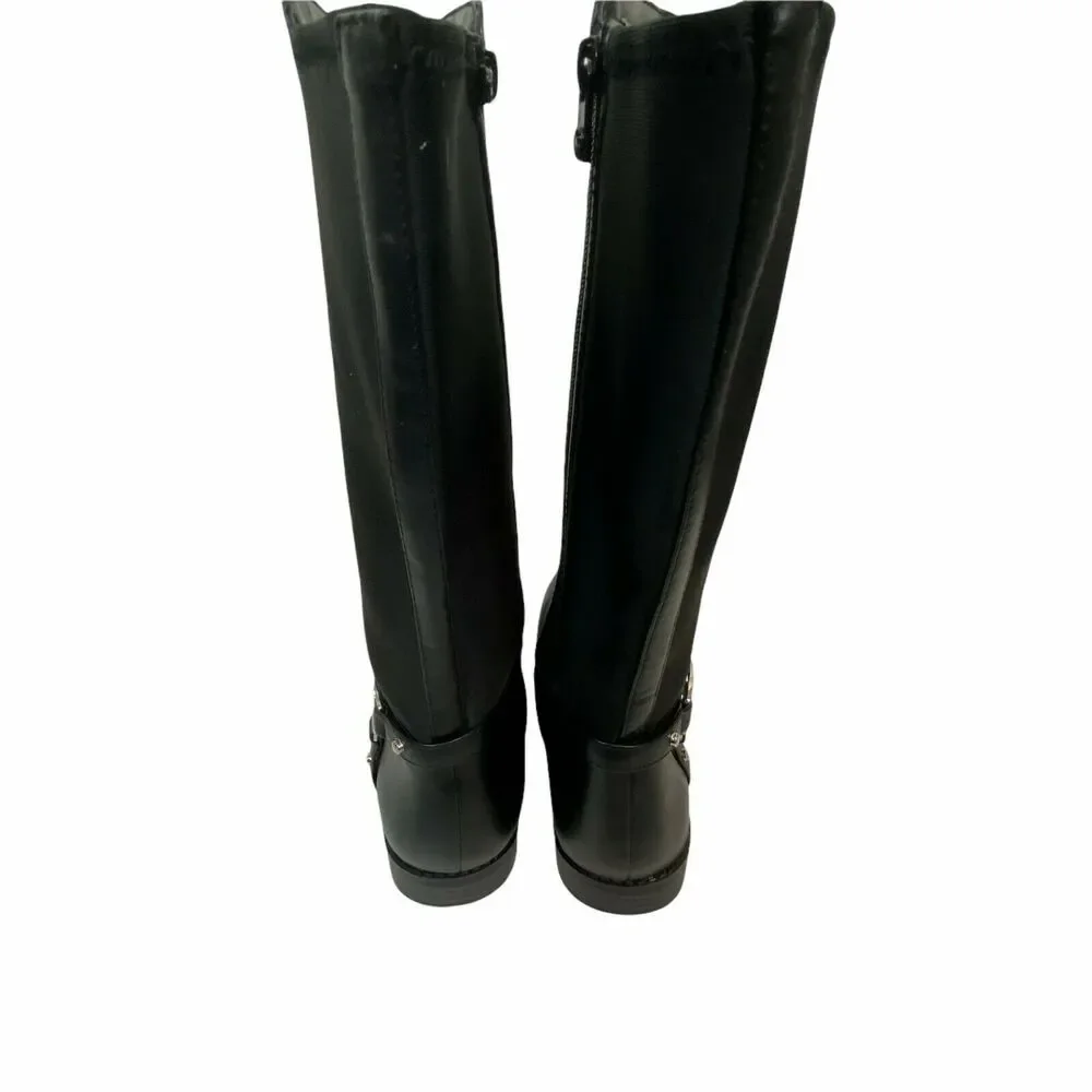 Michael Kors Riding Boots Women's Emma Kaya Black Round Toe Knee High size 6